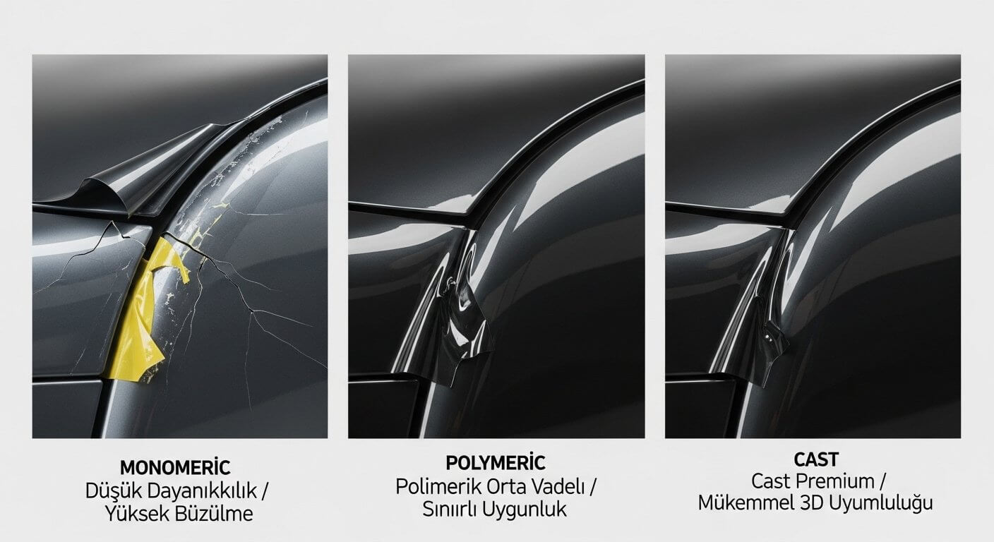 Cast Folyo, Polimerik ve Monomerik Folyo Farkı: Aracınız İçin Neden Kaliteli Malzeme Şart?